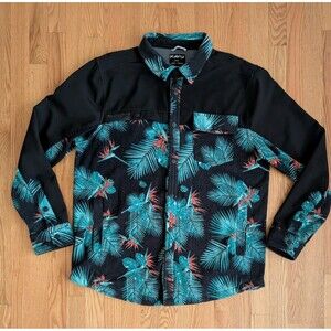 Vintage Kavu Floral Multicolor Fleece Jacket Banks Men’s Medium Snap Paradise